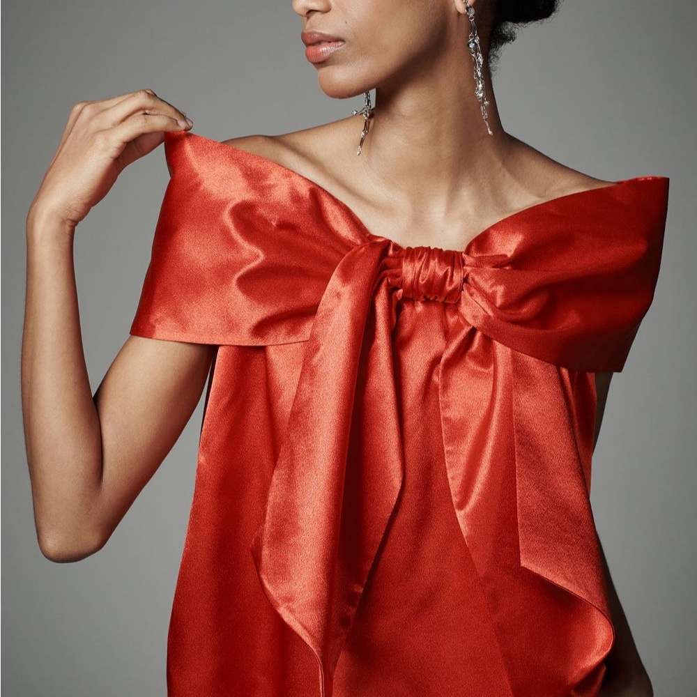 🔥NWT🔥 ANTHROPOLOGIE RED Anthropologie Mare Mare Off-The-Shoulder Bow Top